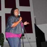 6137047311_24f4c96f23_z Comedian and actress Loni Love talked about food, success and love during her standup routine at the University Student Union's "Got Jokes" comedy show in the Northridge Center Friday night. Photo courtesy of Kevin Lizarraga