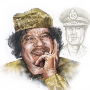 ILLUSTRATION: Moammar Gadhafi Lee Hulteng portrait of Libyan leader Moammar Gadhafi. Courtesy of MCT