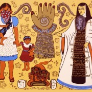 Professor Yreina Cervantez, Chicano/a studies department, is involved with community art that infuses activism views. She has been part of the Chicano/a art movement for decades. Courtesy of Yreina Cervantez