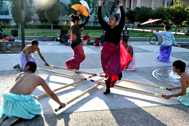 The CSUN Filipino American Student Association (FASA) rehearse for Pilipino Culture Night (PCN). PCN will feature traditional and modern dance, music and theatre and will take place on Saturday, April 6, at the Plaza Del Sol, USU.  Photo Credit: John Saringo-Rodriguez