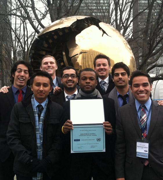 CSUN’s Model United nations club posed with their award at the national conference in New York. Photo courtesy of Model United Nations