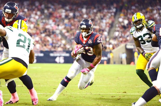 Houston Texans runningback Arian Foster will look to use his explosive running to punish opponents en route to the Super Bowl. Photo courtesy of MCT