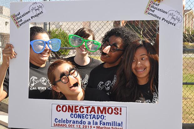 CSUN volunteers at the DEAF Project retreat on Saturday.  Photo credit: Mercedes Ortiz / Daily Sundial