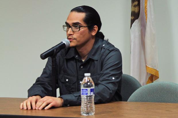 Documentarian, Miguel Duran, presented his film “Unrest: Founding of the Cal State Northridge Chicana/o Studies Department” in the Jack and Florence Presentation Room in the Oviatt Library on Thursday evening. Photo credit: Lauren Reyes / Contributor