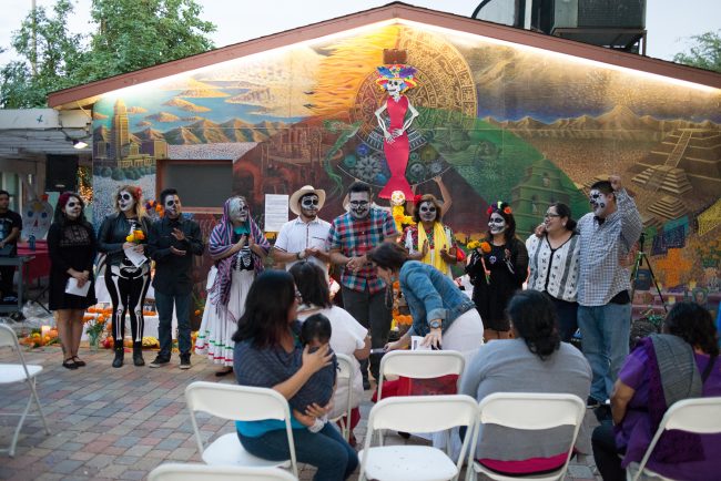 People who performed in the small skit introducing themselves at the Chicanx House Oct. 27,2016