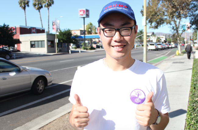 Anthony Kim, A 23-year-old CTVA major and Donald Trump supporter— “[Trump’s] base of support is just so diverse, so eclectic...It’s people who just really want to see something different.” Photo credit: Robert Spallone