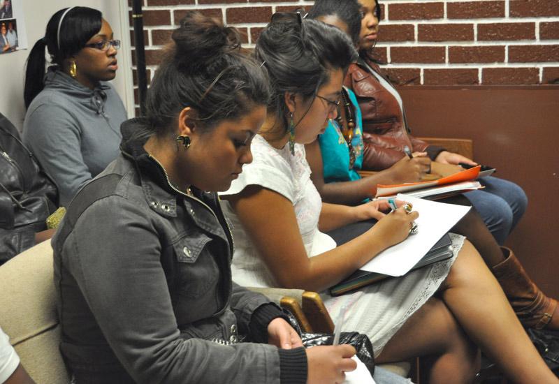 Students listen at the Black Student Union's (BSU) "N-Word" forum Tuesday. Photo Credit: Jacquelyn Hampton / Staff Reporter