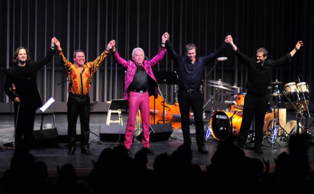 Doc Severinsen and his group present themselves to the cheering croud after closing the night off with a piece by Astor Piazzolla called “Adios Nonino.” Photo Credit: Patrick Dilanchian/ Contributing Photographer