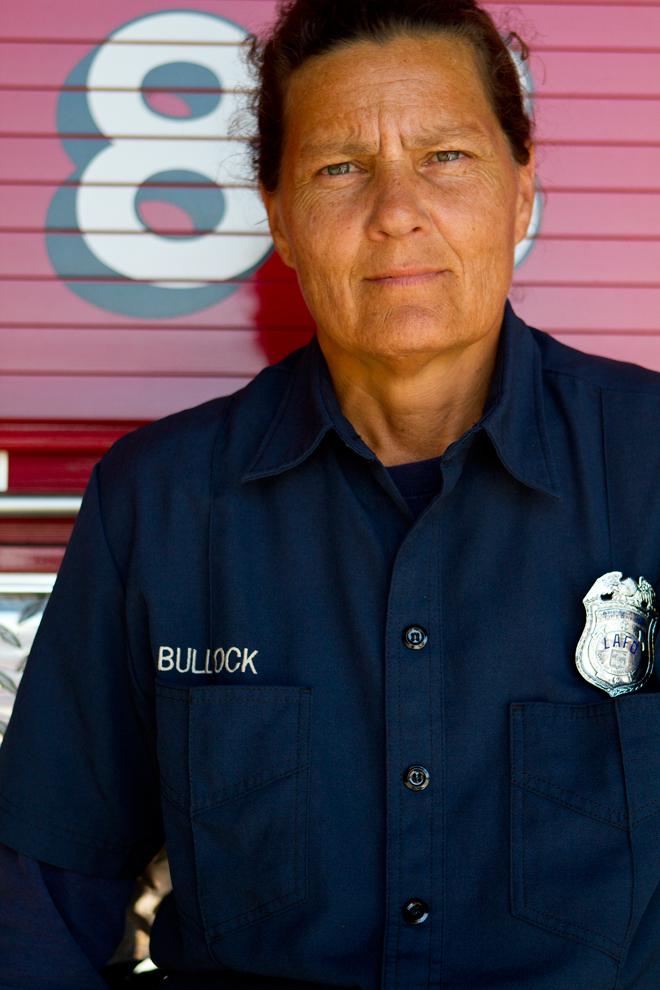 Hollyn Bullock, an apparatus operator for house #88 of the Los Angeles Fire Department in Sherman Oaks. Photo Credit: Kat Russell / Daily Sundial