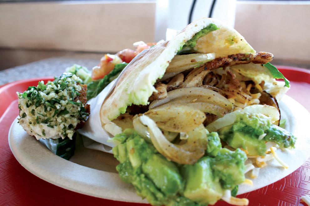 Falafel Palace has been serving Greek and Middle Eastern food since 1972. This restaurant offers falafel, shawarma and chicken pitas, gyros, pizza and salads. It is located on the corner of Praire and Reseda. Photo Credit: Mariela Molina / Visual Editor