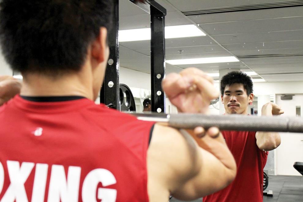 Andrew Shibata, kinesiology major, currently works as a boxing instructor at the CSUN Fitness Centre. Within two years Shibata lost 102 pounds while creating a more healthy lifestyle for himself. Photo Credit: Tessie Navarro / Visual Editor