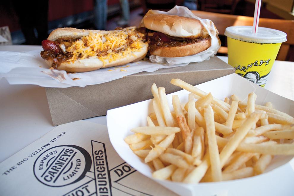 Carneys offers burgers, hotdogs and fries with and without chili. Photo Credit: Mariela Molina / Visual Editor