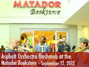 Asphalt Orchestra holds flashmob at Matador Bookstore