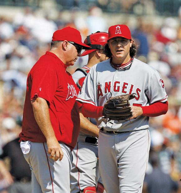Mike scioscia has seen his bullpen, starting pitching and offense start off poorly and put his job on the line. Photo courtesy of MCT