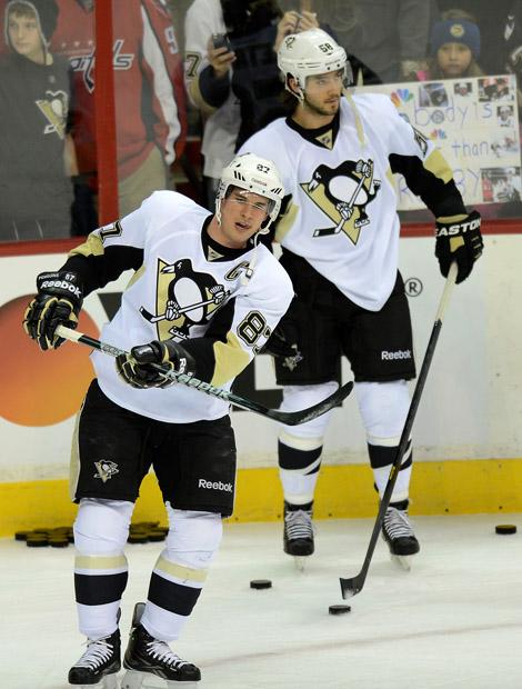 Penguins center Sidney Crosby and defenseman Kris Letang