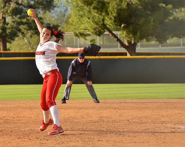 Junior pitcher Mia Pagano winds up a pitch against UCLA on Wednesday, March 6 at home. File Photo / Daily Sundial