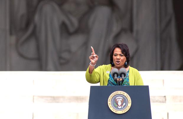 Rev. Bernice King addresses the audience during the Let Freedom Ring ceremony to commemorate the 50th anniversary of the March on Washington for Jobs and Freedom at the Lincoln Memorial in Washington, D.C., Wednesday, Aug. 28. Courtesy of MCT