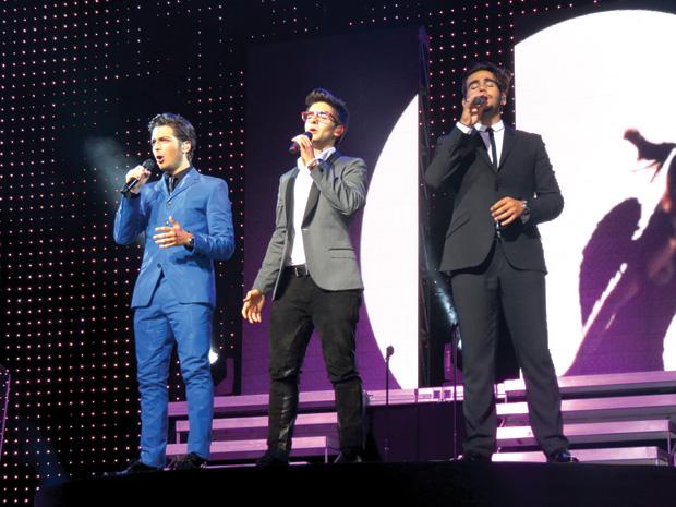 Operatic pop singers, Il Volo, serenade Los Angeles at the Universal Citywalk on Aug. 28th. Photo credit: Abbey Rondon / Daily Sundial