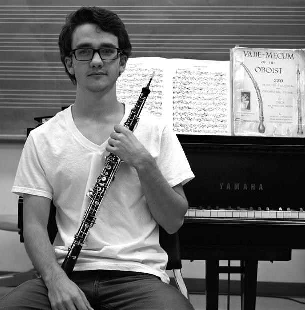 Jason Kennedy, 20, a junior wind performance major, is one of the few performing Oboist at CSUN. Aside from practicing his Oboe, Kennedy makes his own reeds almost every day. Photo credit: Trevor Stamp / Daily Sundial