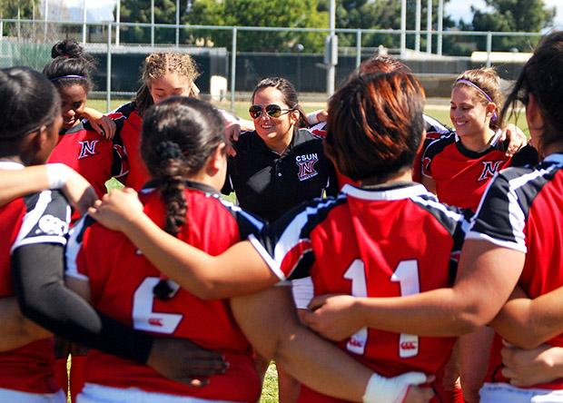 Christina Alatorre, 27, has been coaching the women's rugby team for three years. Alatorre frequently uses her seven years of experience to help shape the team into better players. Photo credit: Laura Pierson / Contributor