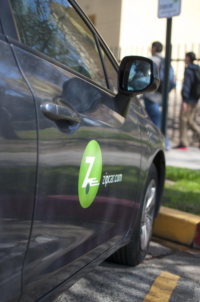 Zipcar, CSUN's newest car-rental service, has been avalible to students since the beginning of spring semester. Students can rent cars on the service's website and pick one up in parking lot F10 for a fee.   Photo Credit: David J. Hawkins / Photo Editor
