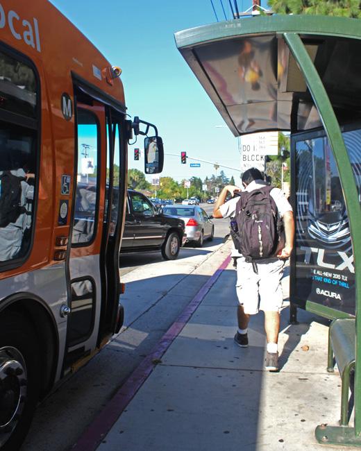 The MTA bus and rail rates are rising to a total of $1.75. CSUN student Luis Arrellano, 21, junior, graphics design major, says he rides the bus almost everyday. It is a little more harder to get the money to get on the bus, I saw less people today, Arrellano said. Photo Credit: Araceli Castillo/Photo Editor