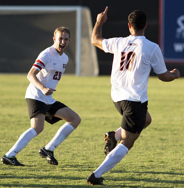 Senior Sagi Lev-Ari (18) celebrates after scoring the game winning goal in the second overtime period for the Matadors. Photo credit: Trevor Stamp/The Sundial