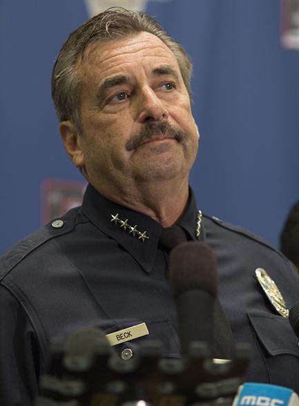 LAPD Chief Charlie Beck made an update on the current investigation into the death of CSUN student Abdullah Alkadi. "Not the victim's fault, but a tragic outcome," Beck said about  Alkadi, who went missing Sept. 17, 2014 and found dead on Oct. 16, 2014. Photo credit: Trevor Stamp