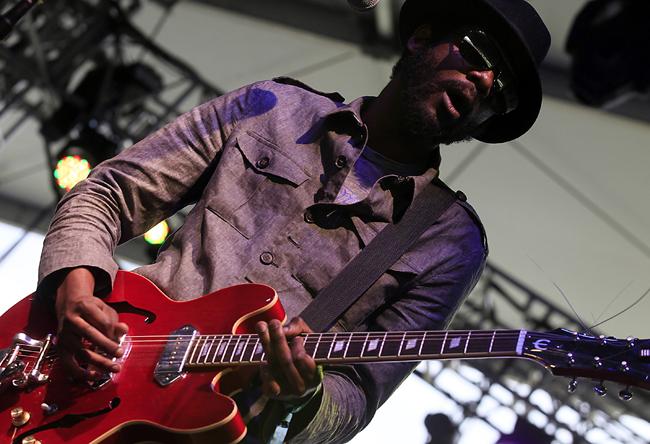 Gary Clark Jr. performs on stage at the Coachella Valley Music and Arts Festival in Indio, California, on Friday, April 13. Photo Courtesy: MCT