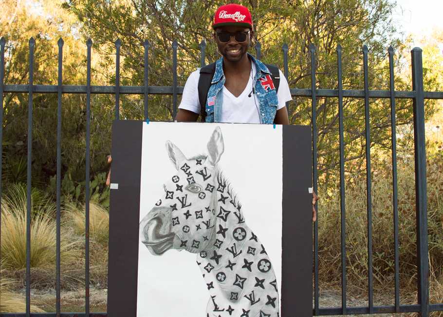 Akintunde Durodola, junior, art and graphic design major, was not always a art major. My first year here I wanted to be a Mechanical Engineer and I took one drawing class. After that, I decided to switch my major to art. Photo Credit: Adrian Go/ Contributor