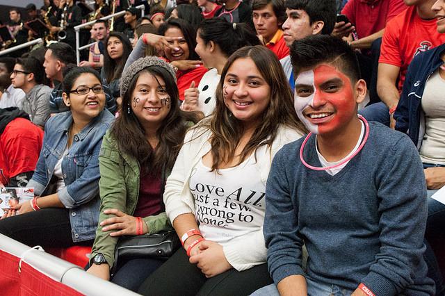 Female fans show their support at a Mens Basketball game against Montana State, Nov. 19.