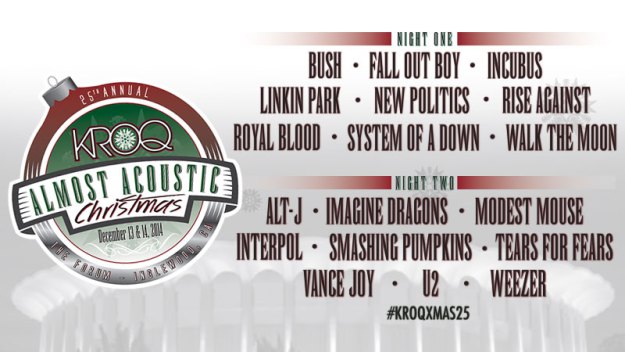 KROQ’s Almost Acoustic Christmas featured a stellar lineup, including Incubus, Rise Against, and Smashing Pumpkins.