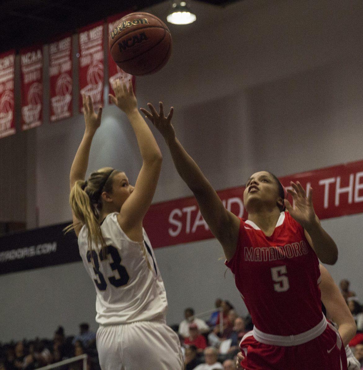 Ashlee Guay was instrumental in the women's basketball team over the break, earning a CSUN Athlete of the Week honor during the winter sessions. Photo credit: Trevor Stamp/Multimedia Editor