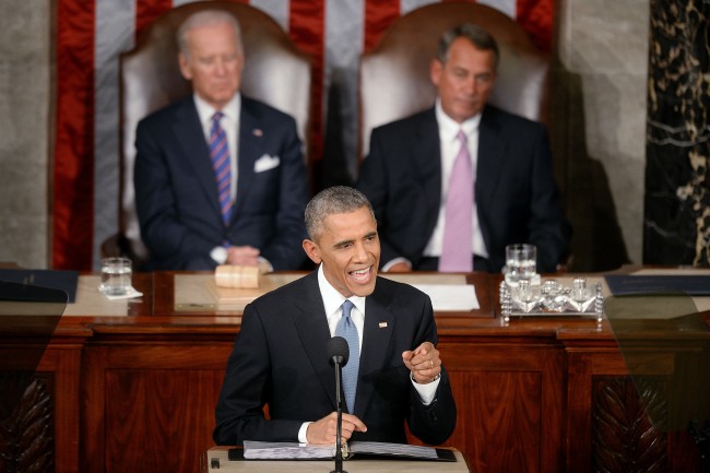 President Barack Obama delivers the State of The Union address on Tuesday, Jan. 20, 2015, in the House Chamber of the U.S. Capitol in Washington, D.C. (Olivier Douliery/Abaca Press/TNS)