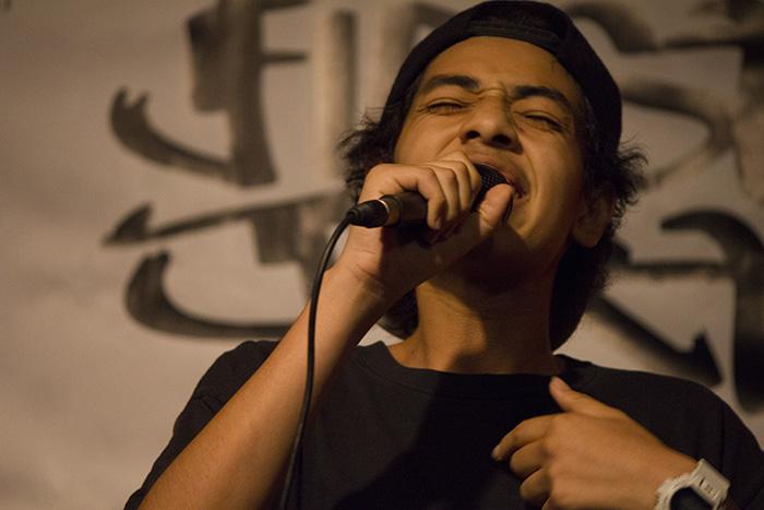 HHCC member, Ahkin Tellez Tha Funky Diabetic performs a rap. (Zane Foster / contributor)
