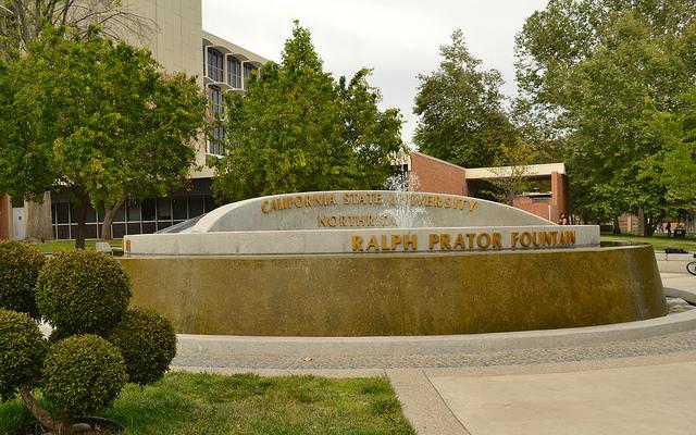 Ralph Prator was the founding president of what is now known as CSUN, has a fountain in his honor located by Bayramian Hall. Photo credit: Victoria Becerril/ Senior staff Photo credit: File Photo/The Sundial