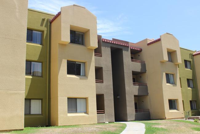 CSUN dorms are located on the north side of campus along Zelzah Avenue. Photo credit: File Photo/The Sundial