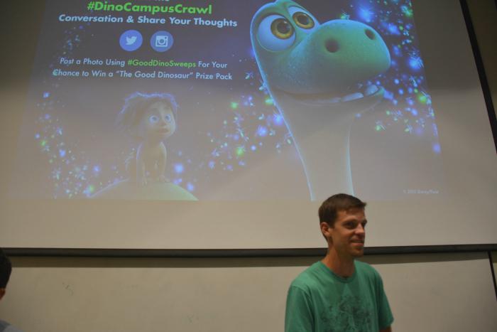 Pixar+Animation+Studios+animator+and+character+art+director+Matt+Nolte+gave+CSUN+animation+students+an+insight+into+the+industry+and+a+preview+into+the+new+film+The+Good+Dinosaur.+Nolte+visited+CSUN+on+Oct.+21+as+part+of+his+%23DinoCampusCrawl.