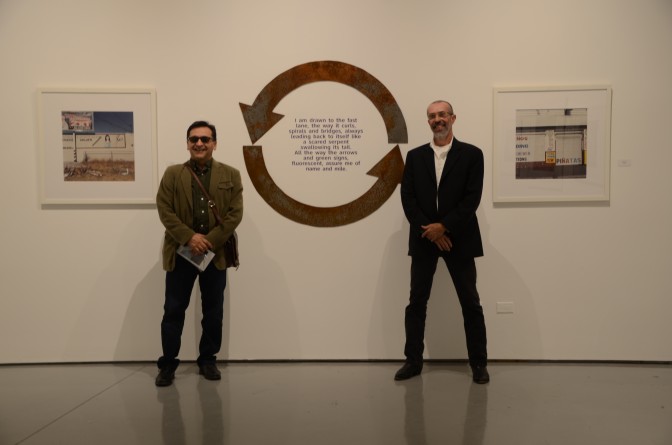 The Arts and Design Center opened up its new exhibit in the West Gallery on Saturday, Oct. 24.  Work by artists Juan Delgado (left) and Thomas McGovern (right) like this one is showcased until mid-December.