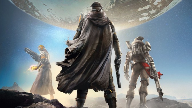 A poster of new video game, Destiny.