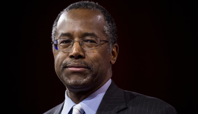 UNITED STATES - FEBRUARY 26: Dr. Ben Carson speaks to address the crowd at CPAC in National Harbor, Md., on Feb. 26, 2015. (Photo By Bill Clark/CQ Roll Call) Getty Images