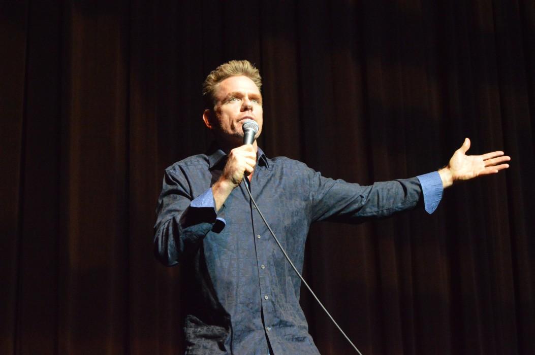 Comedian Chris Titus was first up for the Big Comedy Show benefiting Veterans on Tuesday at the Valley Performance Arts Center. Photo credit: Mariah Sherriffe