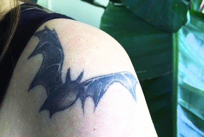 With a love for music and the start of her adult life, Brittany Huerta, 25, got a bat tattooed on her upper left shoulder at the mere age of eighteen. (Ashley Grant/ The Sundial)