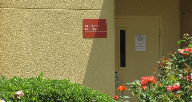 Photo of CSUN student housing building sign
