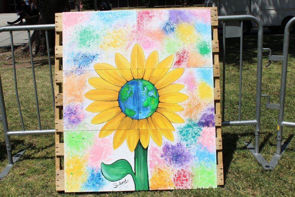 Painting of an earth inspired sunflower