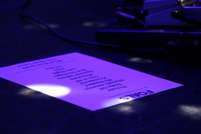 Foals set-list for their show at the Hollywood Palladium on Sept. 27, 2016 Photo credit: Harrison Katz