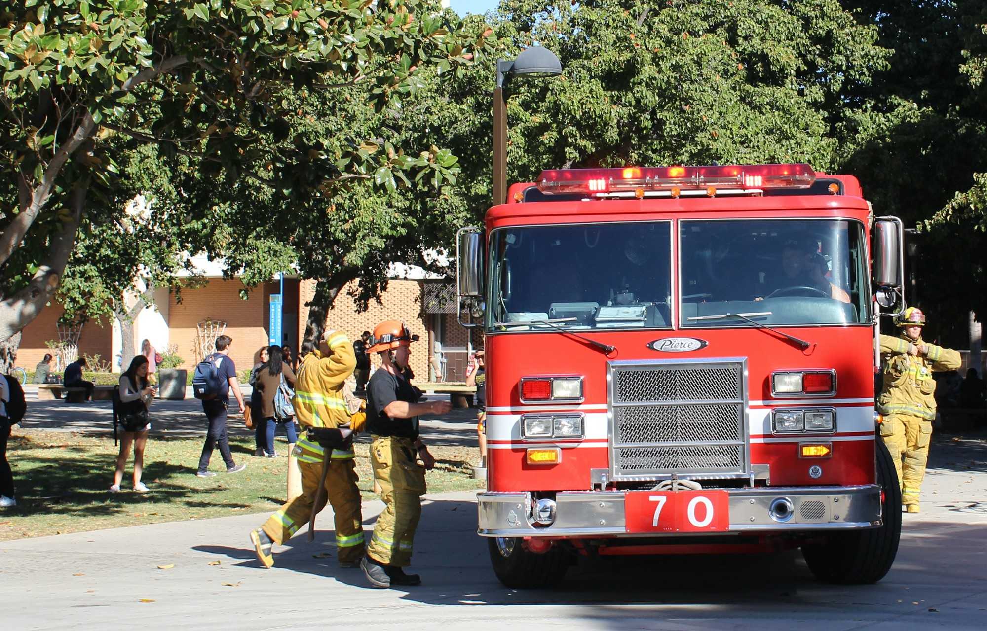 Firefighters pictured at CSUN