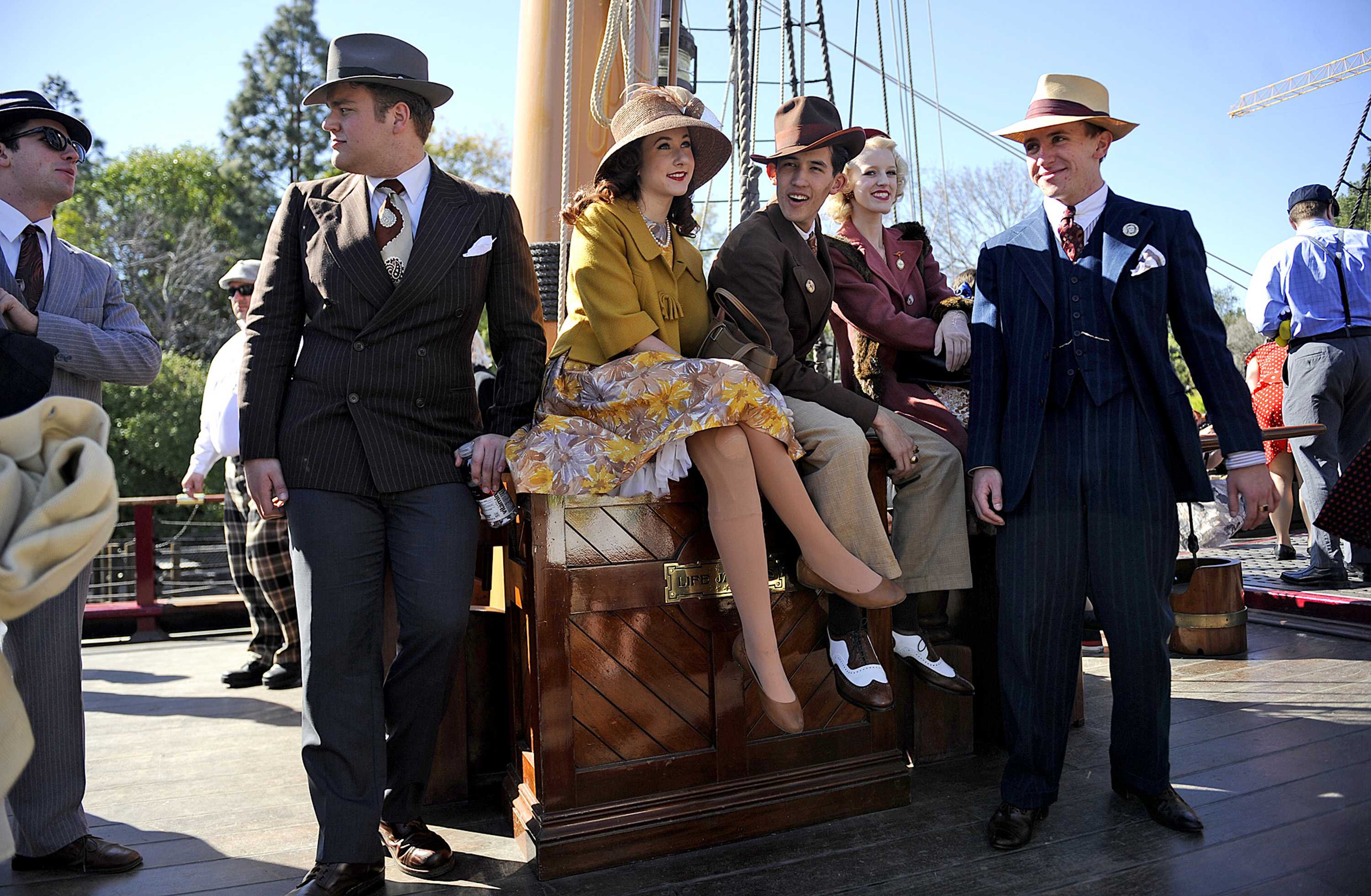 Participants enjoy Dapper Day at Disneyland in Anaheim, California, on February 24, 2013. The semi-annual event brings together those wanting to celebrate the tradition of stepping out in style. (Christina House/Los Angeles Times/MCT)