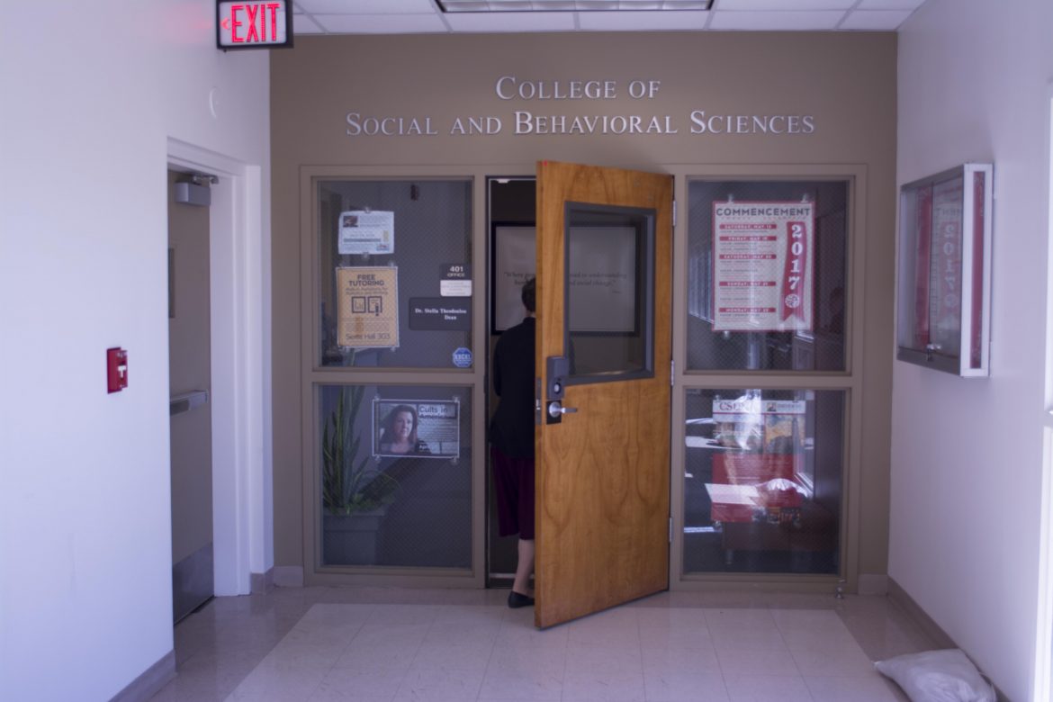 photo shows the outside of the college of social and behavioral science