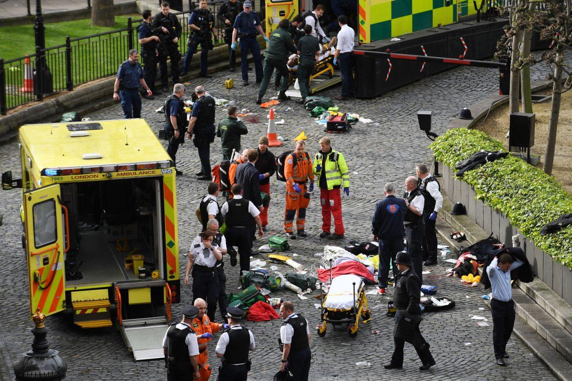 london ambuloance pictured at the scene outside the palace